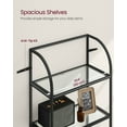thumbnail image 3 of 5-Tier Curved Design Bookshelf with Tempered Glass, Stylish Storage Solution for Home and Office, Ink Black and Transparent, 3 of 5