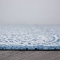 thumbnail image 3 of World Rug Gallery Transitional Floral Circles Textured Flat Weave Indoor/Outdoor Area Rug - BLUE 2'x7', 3 of 8