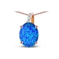 thumbnail image 3 of Star K� Oval 8x6 Blue Created Opal Journey Pendant Necklace, 3 of 9