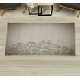 thumbnail image 1 of Ornamental Decorative Rug, Floral Swirls Ivy Image Ombre Details Grunge Backdrop Flower Illustration, Quality Carpet for Bedroom Dorm and Living Room, 6 Sizes, Dark Eggshell, by Ambesonne, 1 of 1