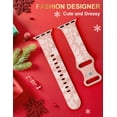 thumbnail image 5 of TOYOUTHS Christmas Engraved Silicone Band Compatible with Apple Watch Band for Women38/40/41/42/44/45/46/49mm, Holiday Soft Silicone Sport Strap for iWatch Ultra SE Series 10 9 8 7 6 5 4 3, 5 of 6