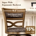 thumbnail image 3 of MF Studio 26" Counter Height Bar Stool with Back, Wood Swivel Bar Stool with Thick Upholstery Back & Extra Large Seat, Jacobean, 3 of 10