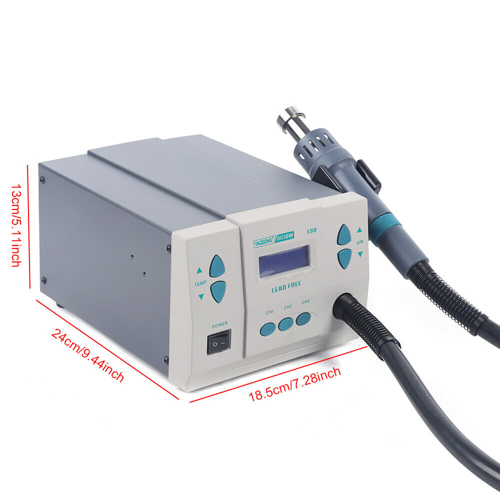 861DW 1000W Hot Air Rework Station Soldering Heat Gun Digital Display Station