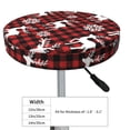 thumbnail image 4 of Lsque Plaid Reindeer Snowflakes Pattern Round Bar chair cushion covers Velvet Fabric Premium Comfort Protects from Scratches and Stains for 14-17 Inch Chair-14 inch, 4 of 7