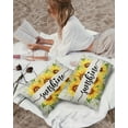 thumbnail image 4 of Yellow Sunflower and Green Leaves Outdoor Pillow Covers Waterproof Throw Pillow Cover 20x12in Set of 2,Rectangle Decorative Pillowcases Cushion Case for Patio Sofa Couch,Floral Sunshine Word on Linen, 4 of 7