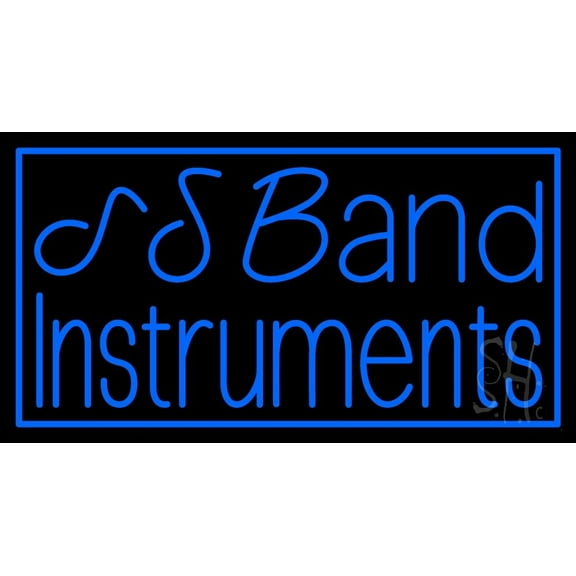 Blue Band Instruments LED Neon Sign 13" Tall x 24" Wide - inches Black Square Cut Acrylic Backing, with Dimmer - Premium built indoor Sign for Studio, Club, Home décor, Event, Workshop, Storefront.