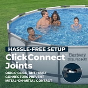 Bestway: Steel Pro MAX 14 x 42 Above Ground Pool Set - 3440 Gallon, Outdoor Family Pool, Corrosion & Puncture Resistant, Includes Filter, Pump, Ladder & Cover