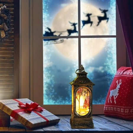 

Christmas Desktop Decoration Wind Lantern Old Man Snowman Night Light Decoration