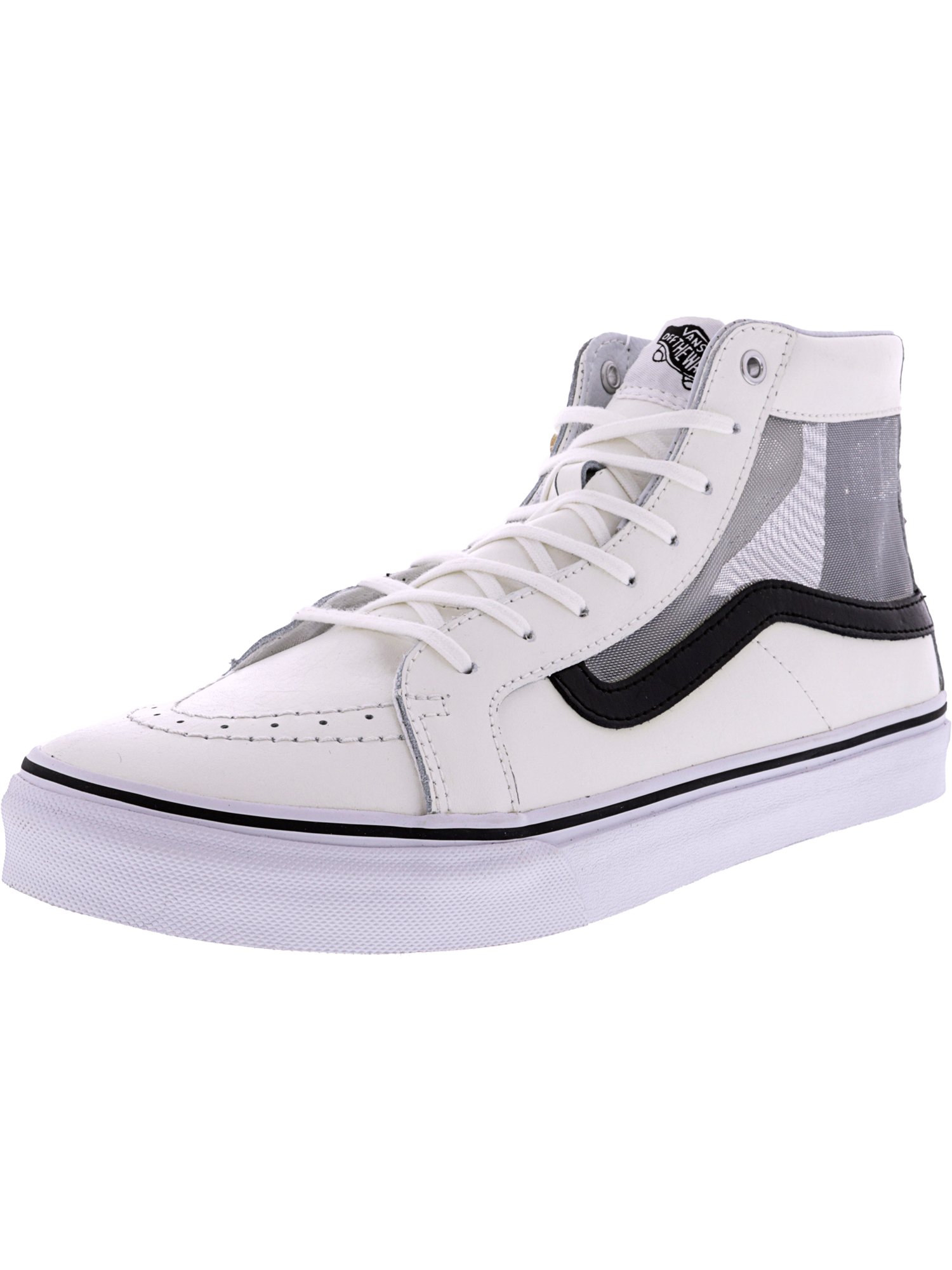 Vans Sk8Hi Slim Cutout Mesh White / Black HighTop Leather Skateboarding Shoe 10M 8.5M