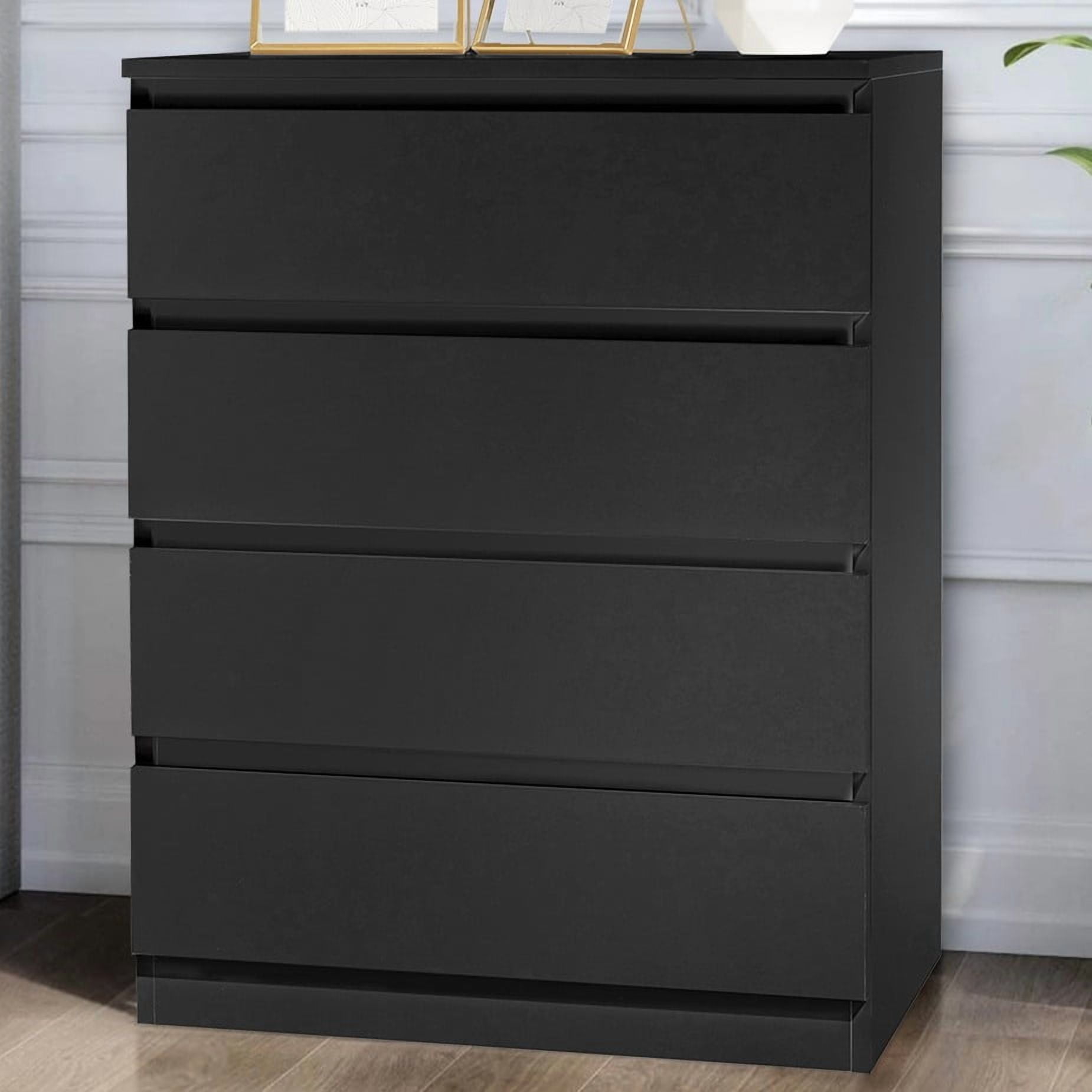 EnHomee Black Tall Dresser, 6 Drawer Wood Storage Cabinet for Bedroom,  Modern 43.3H x 27.5L x 15.7D - Walmart.com