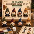 thumbnail image 2 of 2026 Limited Edition 3D Beaded Gnome DIY Kit, 4 Gnome Designs 3D Beaded DIY Kit for Beginner (Book Lover GNOME), 2 of 9