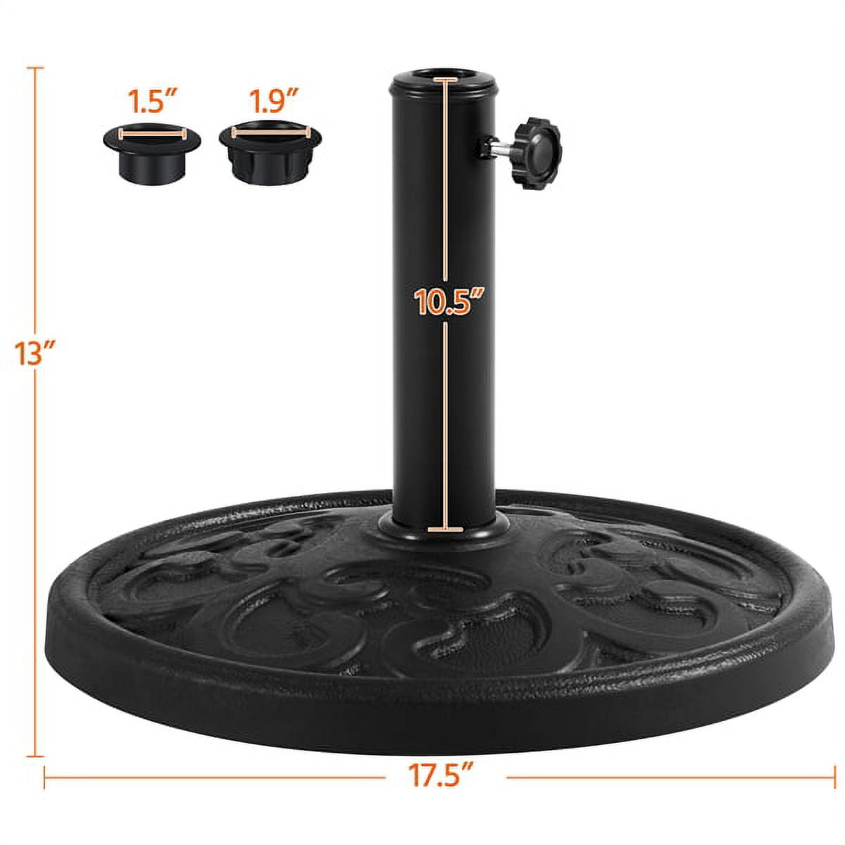 Yaheetech Outdoor 22lbs Round Patio Heavy Duty Market Umbrella Base Stand, Black