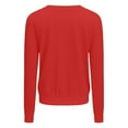 thumbnail image 4 of MESSUEN Crew Neck Sweater for Women Long Sleeve Sweaters for Women Winter Sweaters for Women Womens Winter Sweater Womens Long Sleeve Shirts Fall Shirt Ladies Sweaters Red L, 4 of 5