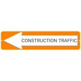 thumbnail image 2 of CONSTRUCTION TRAFFIC Orange Left Arrow 24 x 6 inch Aluminum Composite Sign, 2 of 4