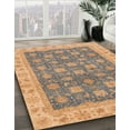 thumbnail image 2 of Ahgly Company Indoor Square Abstract Dark Gold Brown Oriental Area Rugs, 3' Square, 2 of 6