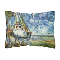 Carolines Treasures JMK1080PW1216 Shrimp Boat  101 Canvas Fabric Decorative Pillow  12H x16W multicolor