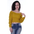 thumbnail image 4 of Moomaya Off-Shoulder Crop Top Smocked Waist Summer Casual Top For Womens, 4 of 5
