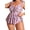Floral print, variant on Plus Size Flowy Peplum Tankini Two Piece Swimsuit 3 Styles Floral Solid Front Tie Ruched Curvy Tummy Control Bathing Suit