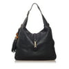 Pre-Owned Gucci New Jackie Satchel Calf Leather Black