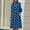 Blue, variant on Aueoeo Women's Casual Polka Dots Print Long Sleeve Shirt Dress Loose Button Up Collar Fall T-Shirt Dresses Mid Length