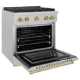 thumbnail image 4 of ZLINE Autograph Edition 30 in. 4.2 cu. ft. Paramount Gas Range with 4 Burner Cooktop and Convection Gas Oven in DuraSnow Stainless Steel and Champagne Bronze Accents (SGRSZ-30-CB), 4 of 9