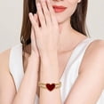 thumbnail image 4 of DESIGNICE Gold Bangles for Women Red Heart Decoration Bangle Bracelets Adjustable Opening Cuff Bracelets for Women Red, 4 of 7