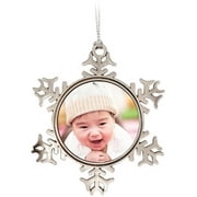Customizable Photo Ornament, Metal Snowflake