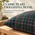 thumbnail image 5 of Christmas Tartan Plaid Throw Pillow, Holiday Decor Cushion for Sofa, Couch, Bed, Living Room, Bedroom, Porch, Office and Festive Fall Winter Home Decoration​, Green, 5 of 7