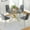 Gold Table + 4 Gold-Gray Chiars, variant on 36" Square Glass Dining Table Set, Modern Stainless Steel Cross-Leg Base with 4 Silver-White Velvet Upholstered Dining Chairs, for Dining Rooms, Cafes, Apartments