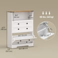 thumbnail image 3 of HOMCOM Armoire à Chaussures avec 2 Tiroirs Basculants, Armoire de Rangement pour Chaussures Étroite, Blanc, 3 of 10