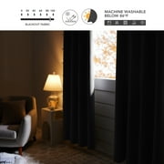 Deconovo Blackout Curtains 72 inches Long, Rod Pocket Room Darkening Curtains for Living Room 42W x 72L inch Black Set of 2