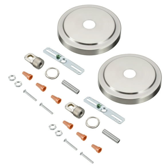 Aspen Creative 21508-32, Brushed Nickel Transitional Chandelier Fixture Canopy Kit, 5-1/2" Diameter with Collar Loop, 1" Center Hole, 2 Sets/Pack