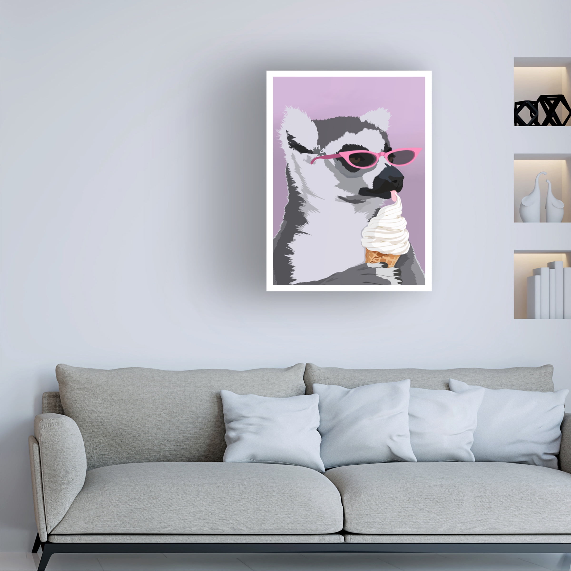 Bykammille 'Jugdy Lemur With Icecream' Canvas Art
