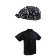 thumbnail image 1 of Cómodo Cocinero Chef Gorro Elástico Chef Coat Jacket Multi-choices Sharpla Abrigo y gorra de chef con lazo en la espalda, 1 of 8