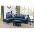 thumbnail image 6 of Starhome L Shaped Denim Couch with Storage Ottoman(Pillows Included) Microfiber, 6 of 9