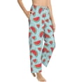 thumbnail image 2 of Uemuo Watermelon Pattern Women's Wide Leg Palazzo Lounge Pants with Pockets Light Weight Loose Comfy Casual Pajama Pants-Large, 2 of 9