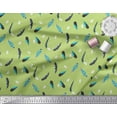 thumbnail image 3 of Soimoi Green Cotton Voile Fabric Dot & Feather Print Fabric by Yard 56 Inch Wide, 3 of 3