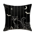 thumbnail image 4 of Clearance Halloween Decor Black Throw Pillow Covers - 18"x18" Soft Black Cat Pillow Cover, Halloween Decorations Gift for Spooky Season & Cozy Fall Decor (1 Pack), 4 of 5