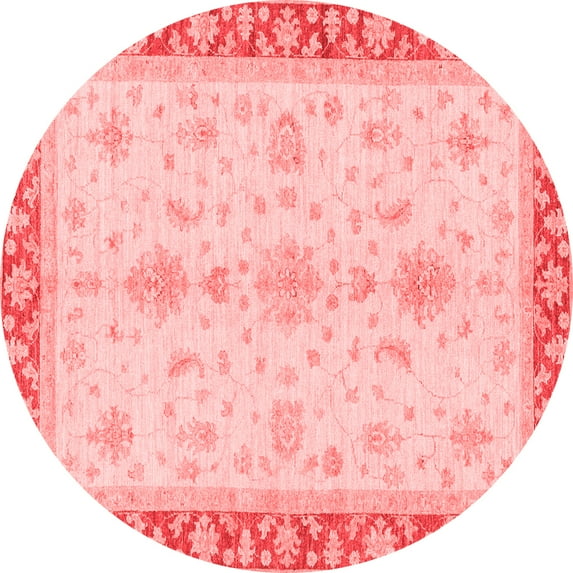 Ahgly Company Indoor Round Oriental Red Traditional Area Rugs, 6' Round