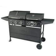 Expert Grill 5-Burner Black Propane Gas Grill and Propane Griddle, Black, New