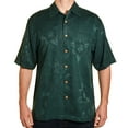 thumbnail image 1 of Jamaica Jaxx Mens Silk Hawaiian Aloha Shirt (Dark Green, Medium), 1 of 2