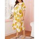 thumbnail image 5 of Vestido de descanso para mujer, camisones holgados de manga corta con estampado floral, 5 of 8