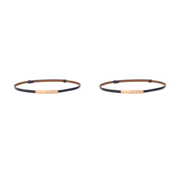 Sonducket cinturón de cintura - y elegante hebilla de metal entrelazada decoración de vestido cinturones de cintura para mujeres negro negro 2Conjunto