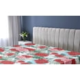 thumbnail image 5 of Ambesonne Delicate Roses Fitted Sheet, Art Blooming Floral, Full Size, Dark Coral Pastel Pink, 5 of 5