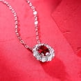 thumbnail image 2 of Collar de Ruby 925 collar de mujer de zircon con incrustaciones de platino plateado, 2 of 4