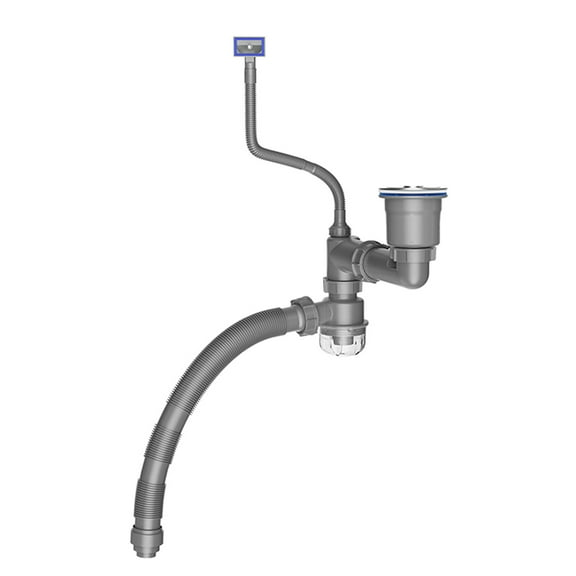 Practical Innovative Kitchen Sink Drain Solution With Space Saving Designs and Clear Backflow Preventer P Trap