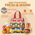 thumbnail image 5 of Pioneer Flower Floral Print Pattern Insulated Lunch Bag for Women & Adults,Large Portable Soft Cooler Lunch Bag,Thermal Food Storage Tote with Pearl Cotton,8.66L,8.75x5.75x9.5 Inch, 5 of 6