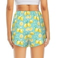 thumbnail image 4 of Xecao's Yellow Lemon for a double-layer running short for women, perfect for gym, tennis, and more, featuring a convenient pocket., 4 of 9