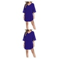 thumbnail image 3 of Qarigey Vestido informal para mujer, a la moda, con mangas acampanadas, suelto, acampanado, túnica, cuello en V, vestidos de playa, , Azul oscuro METRO 2Conjunto, 3 of 6