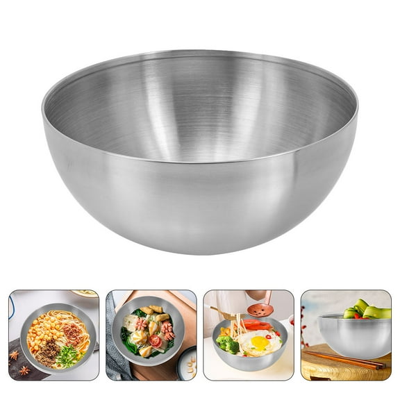 ELAYARD Large Metal Mixing Bowl Stainless Steel Portable for Prep Cooking